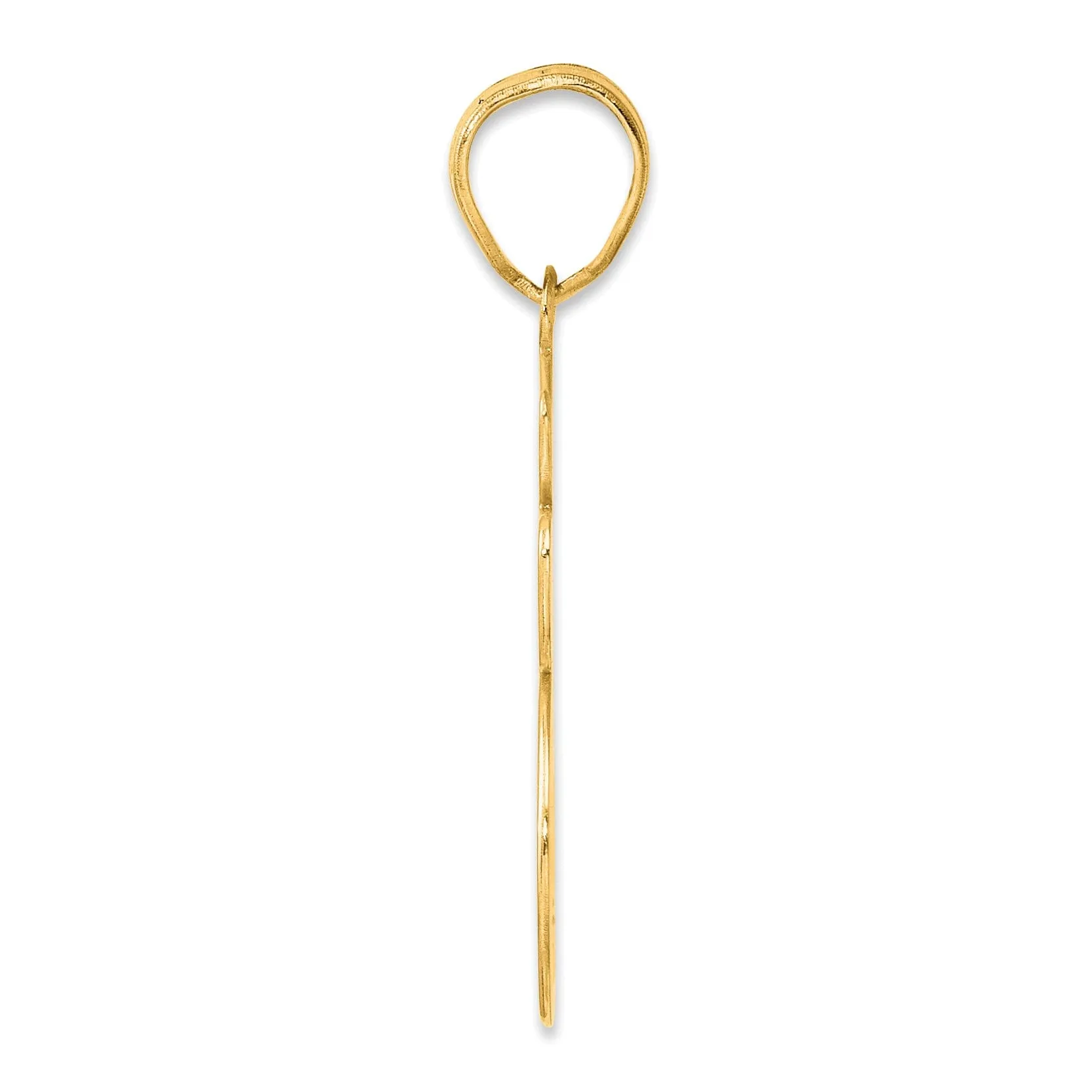 14k Yellow Gold Polished Finish Script Design Number 35 Charm Pendant