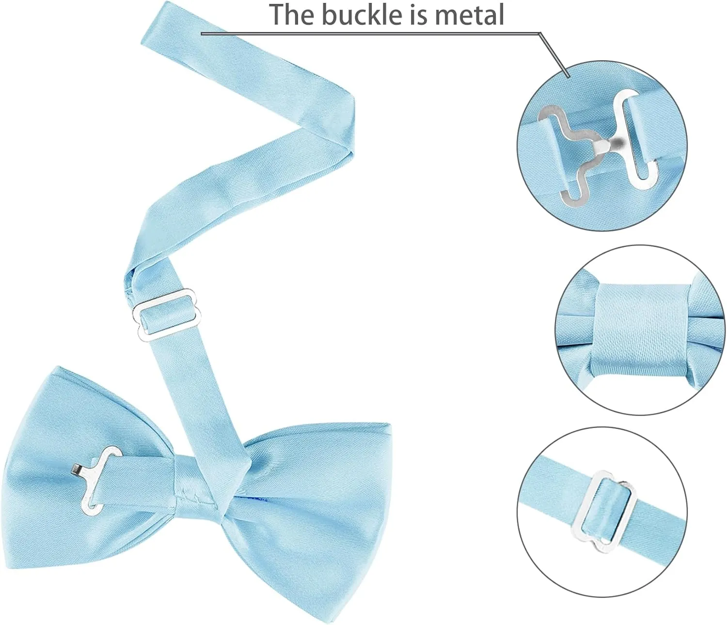 Allegra K Pre-tied Solid Adjustable Bowtie Classic Tuxedo Wedding Bow Ties for Men