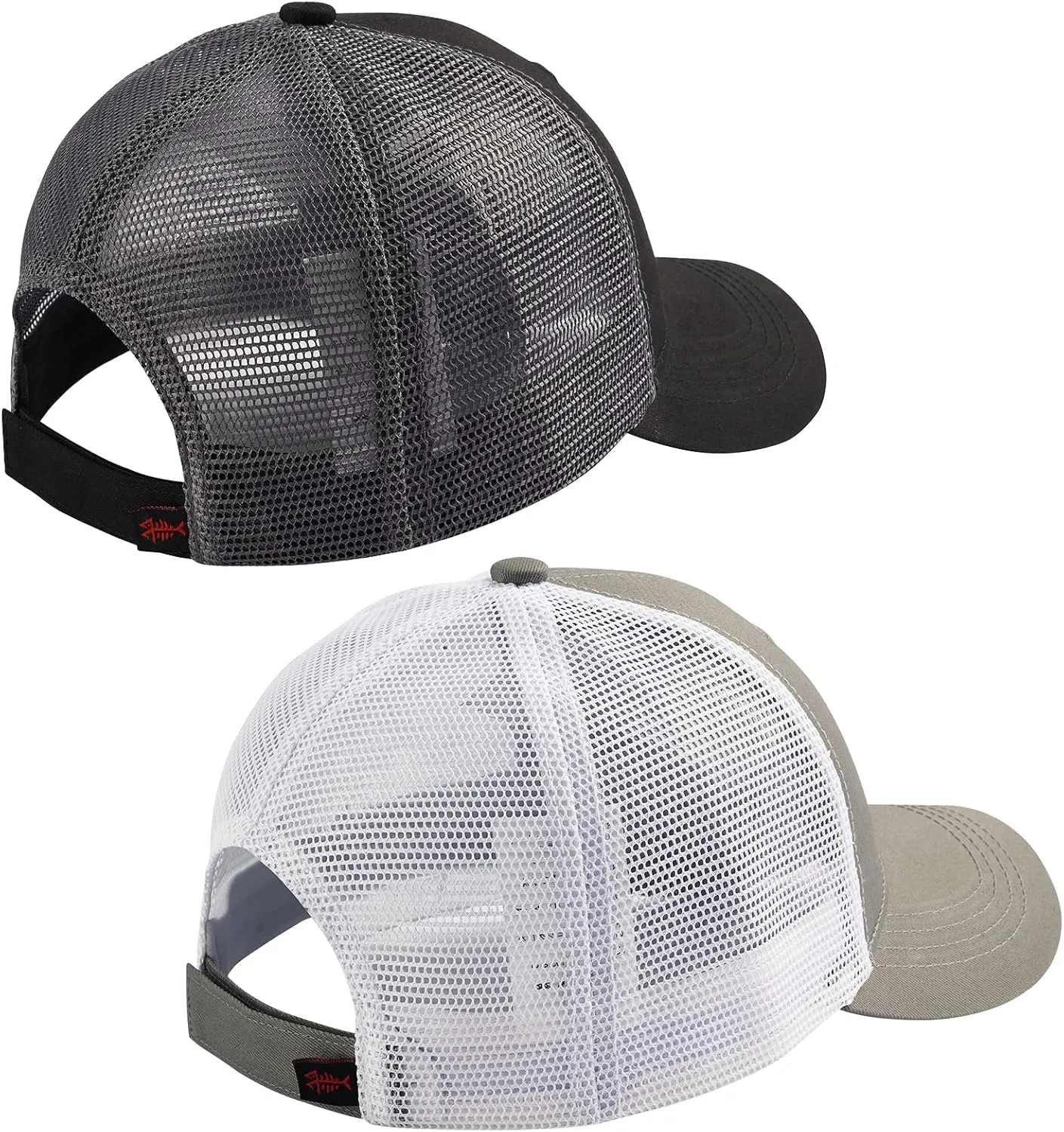 BASSDASH 2 Pack Altimate Fishing Hunting Hat Mesh Back for Men Women Adjustable Baseball Trucker Cap Camo Blaze Orange