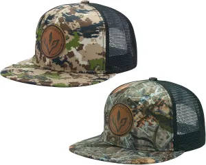 BASSDASH 2 Pack Flat Brim Trucker Cap Adjustable Snapback Hat Mesh Back for Men Women Fishing Hunting
