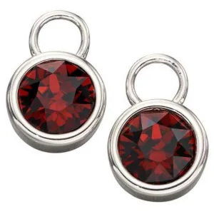 Beginnings January Birthstone Charm - Red/Silver