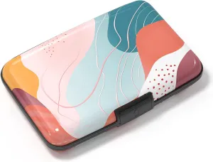 Card Holder Credit Cards Holder for Women RFID wallet women Business Card Holder Wallet Mini Aluminum Card Wallet RFID Blocking Slim Metal Hard Card for Women, Abstract Styles