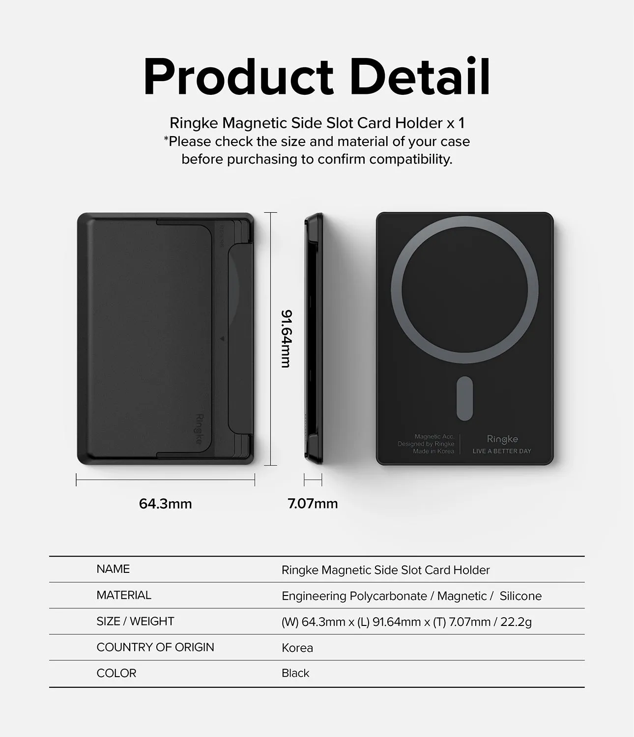Card Holder | Magnetic Side Slot