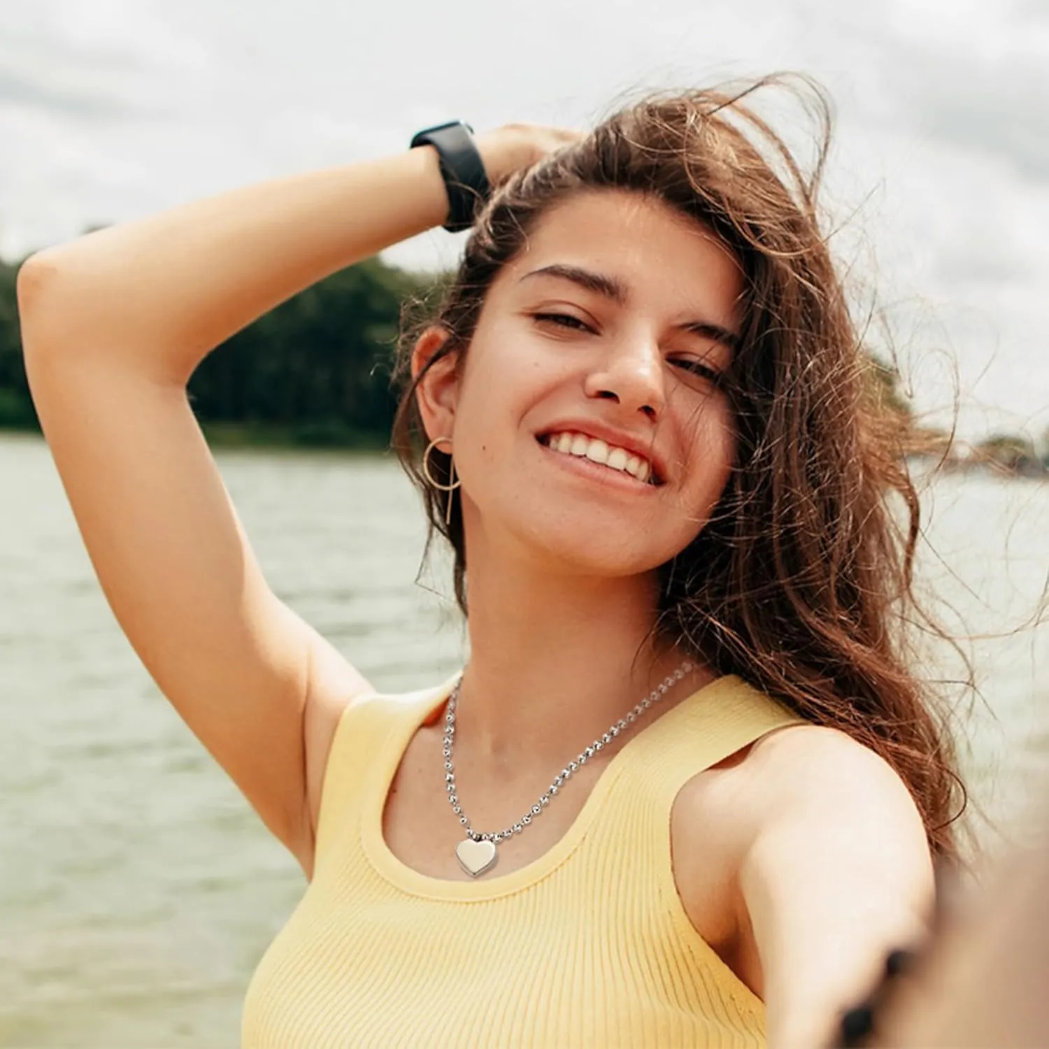 Chunky Gold Sun Moon Heart Charm Layered Toggle Necklace for Women Men Trendy Non Tarnish Stainless Steel Statement Thick Paperclip Chain Pendant Choker Necklaces Punk Jewelry Gift