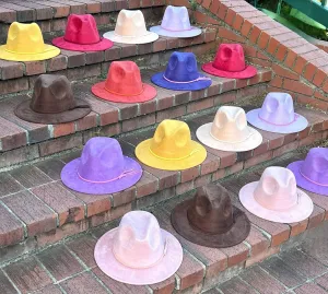 Classic Suede Fedora Cream