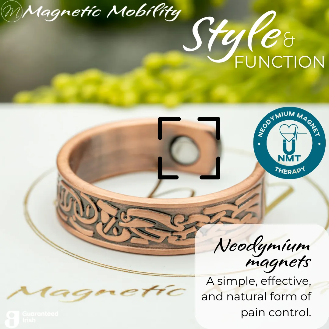 Copper Ring: Clover - Celtic design | Magnetic Mobility