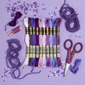 DMC Embroidery Floss, Purple Palette
