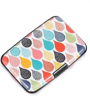 ELFISH Mini RFID Aluminum Wallet Credit Cards Holder Business Card Case Metal ID Case for Men Women (Colored beads)