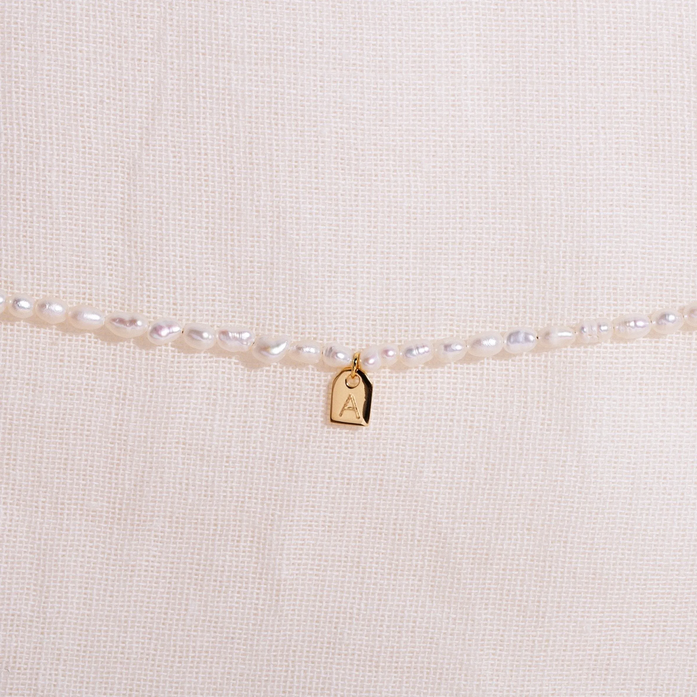 Galore Personalized Bracelet Pearl & Tag | Gold Baby