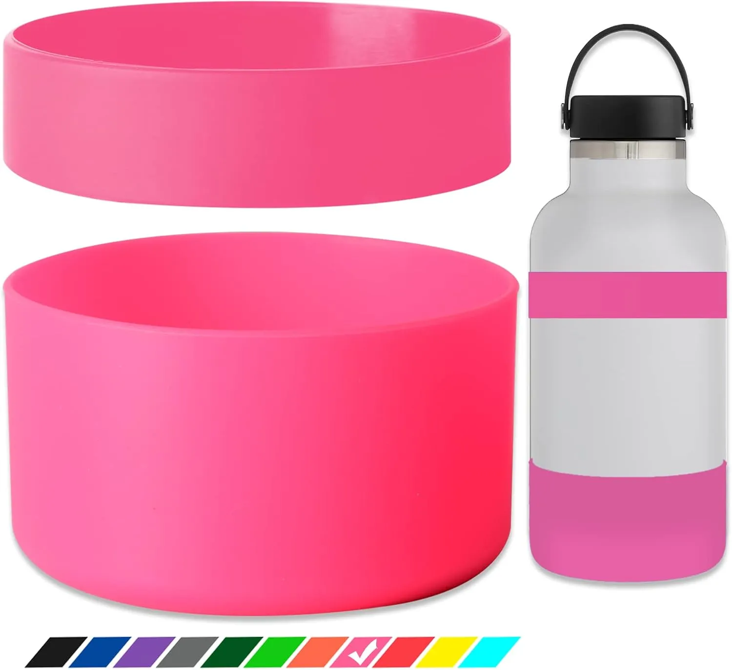 Greant Double Protective Water Bottle Boot Compatible with Hydro Flask, Silicone Flex Boot Compatible with Hydroflask Boot, Universal Anti-Slip Bottle Sleeve, 3 Sizes to Choose