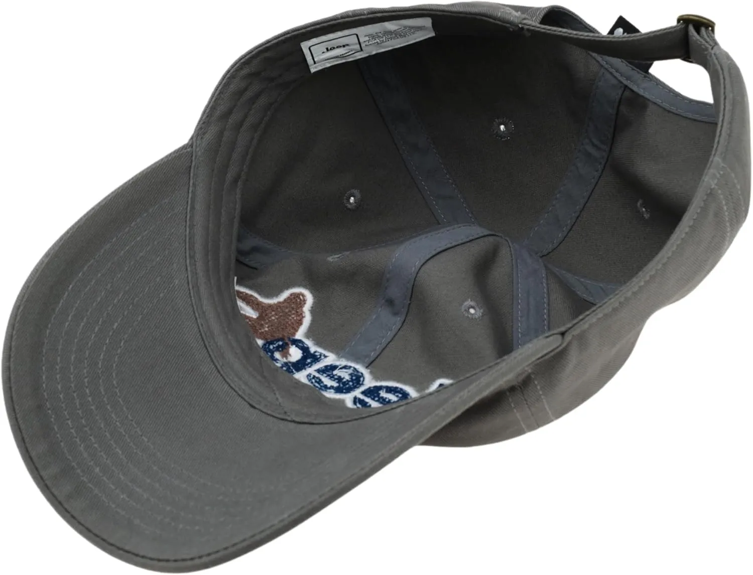 Jeep Ladies Ponytail Hat Chenille Embroidered Sasquatch and Text Logo Garment Washed Twill with Adjustable Strap