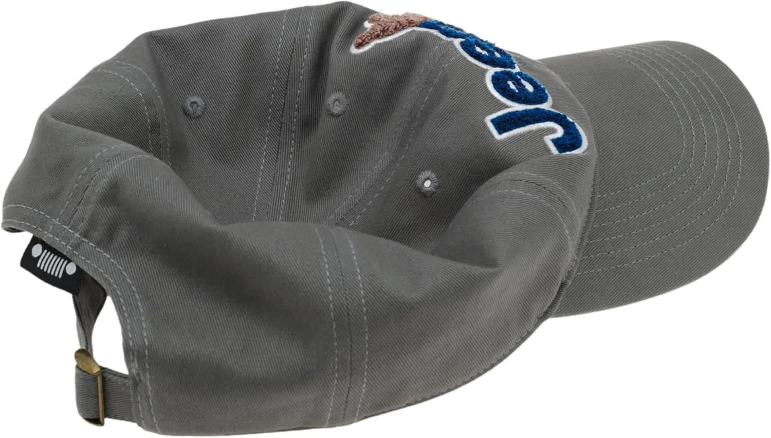 Jeep Ladies Ponytail Hat Chenille Embroidered Sasquatch and Text Logo Garment Washed Twill with Adjustable Strap
