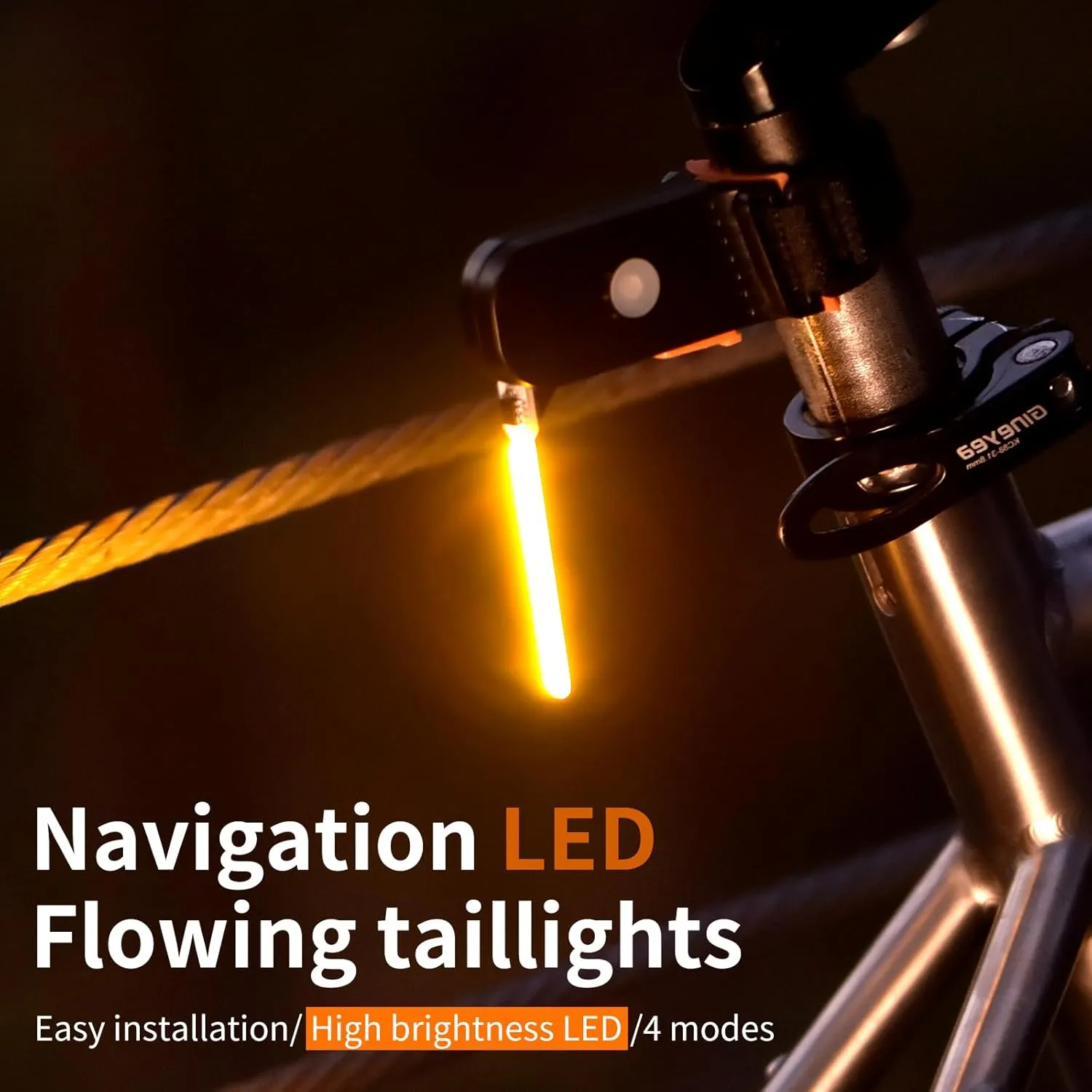 LED Photondrop Bicycle Tail Light, Red Flowing Taillight, Bicycle PhotonDrop Rear Light, 3 Modes, USB Rechargeable, Water Resistant