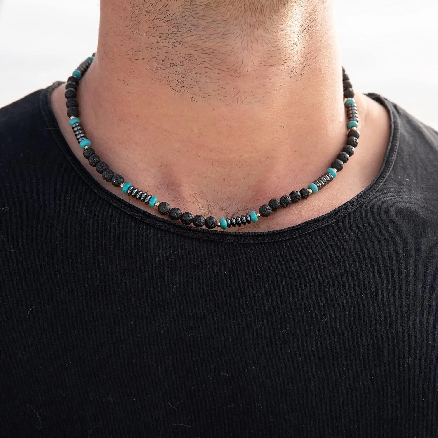 Made by Nami Surfer Necklace for Men with Natural Coconut Beads Waterproof Surfer Beaded Necklace for Men Handmade Beach Festival and Summer Accessories Gift for Him