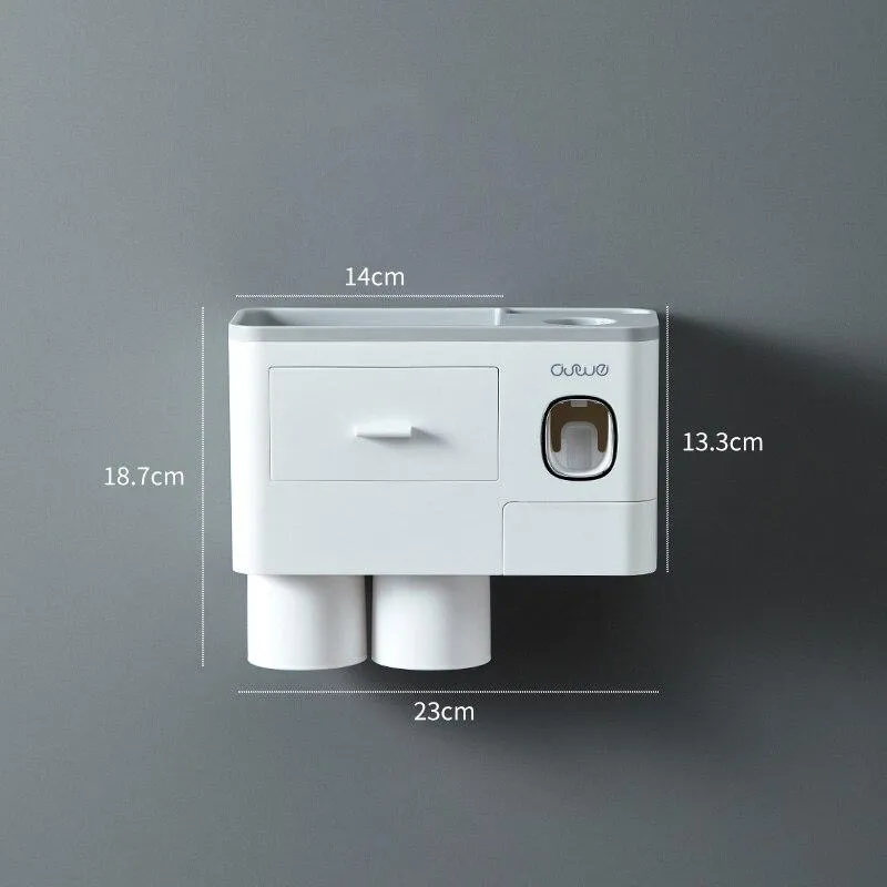 Magnetic Automatic Toothbrush Bathroom Accessories Holder & Toothpaste Dispenser