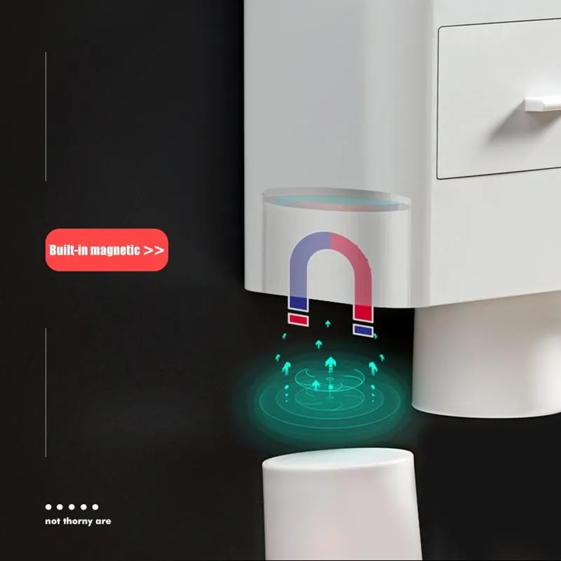 Magnetic Automatic Toothbrush Bathroom Accessories Holder & Toothpaste Dispenser