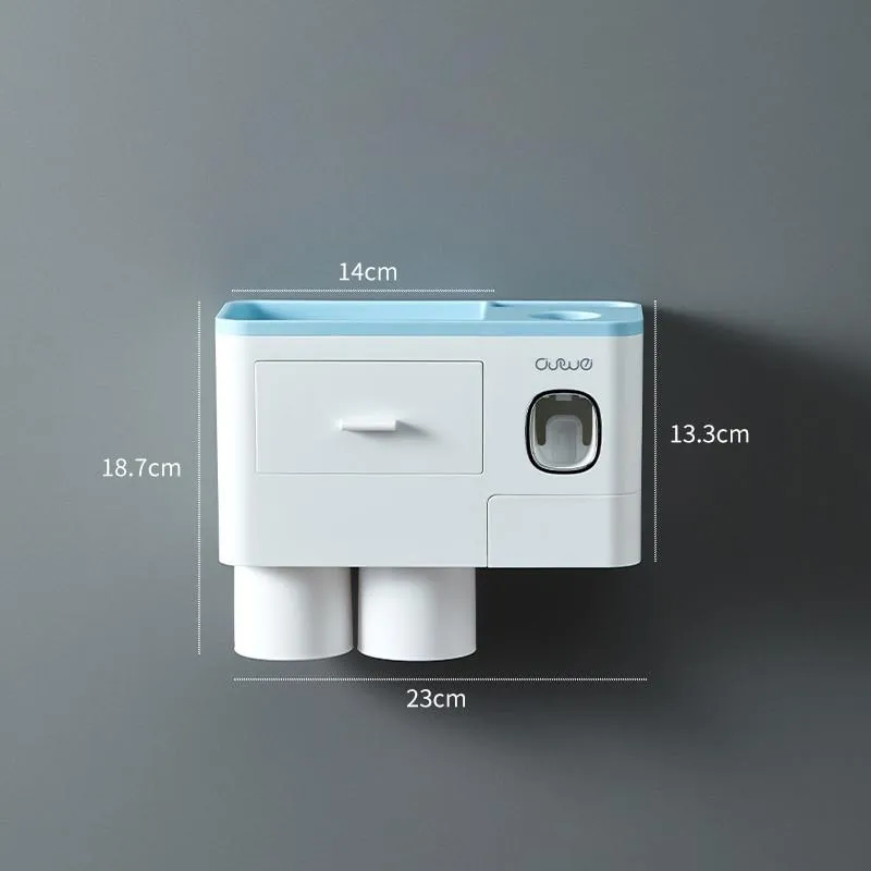 Magnetic Automatic Toothbrush Bathroom Accessories Holder & Toothpaste Dispenser