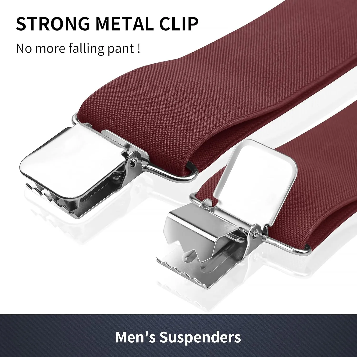 Men's Suspender Trousers Braces with Strong 2 inch Wide 4 Clips Heavy Duty for Men X Style Adjustable Suspenders
