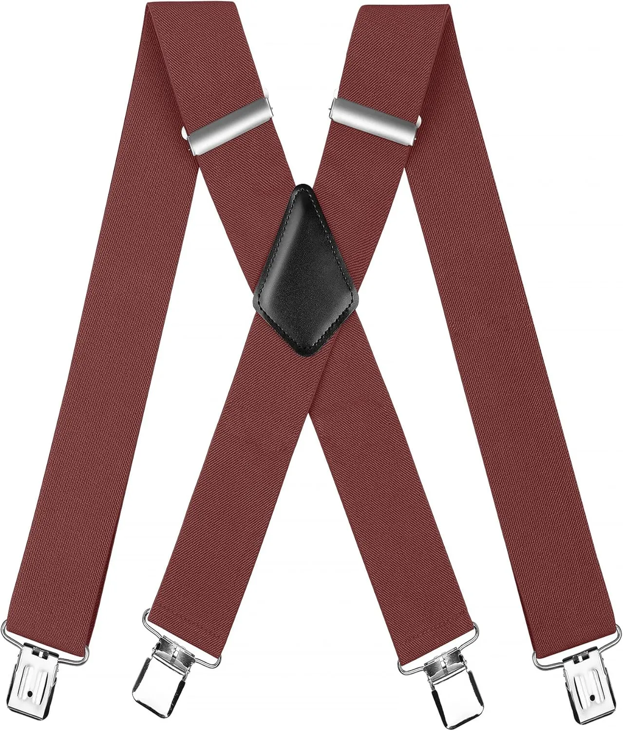 Men's Suspender Trousers Braces with Strong 2 inch Wide 4 Clips Heavy Duty for Men X Style Adjustable Suspenders