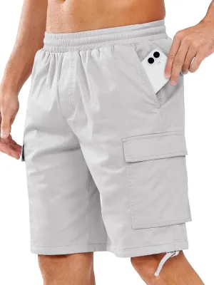 NORTHYARD Mens Twill Casual Cotton Cargo Shorts Drawstring Elastic Waist & 6 Pockets Classic Work Shorts for Men