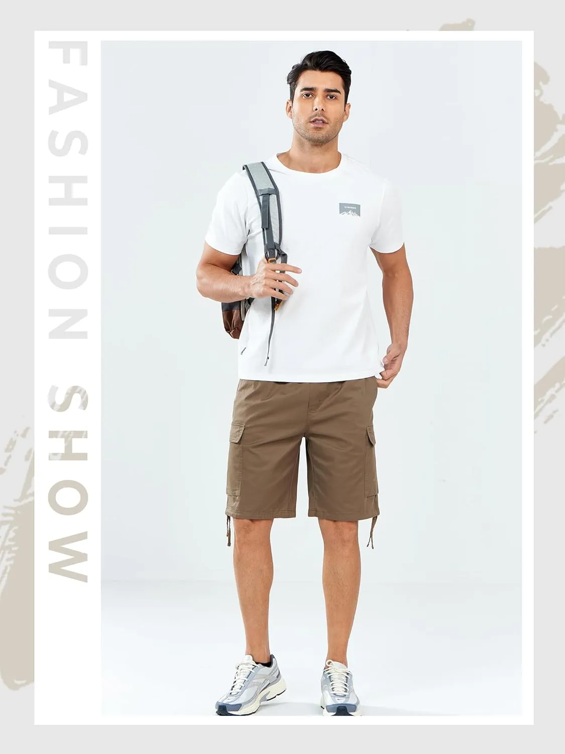 NORTHYARD Mens Twill Casual Cotton Cargo Shorts Drawstring Elastic Waist & 6 Pockets Classic Work Shorts for Men