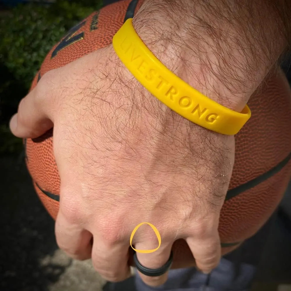 Not Forgotten Official Livestrong Yellow Cancer Support Wristband Bracelet Rubber Various Sizes