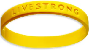 Not Forgotten Official Livestrong Yellow Cancer Support Wristband Bracelet Rubber Various Sizes