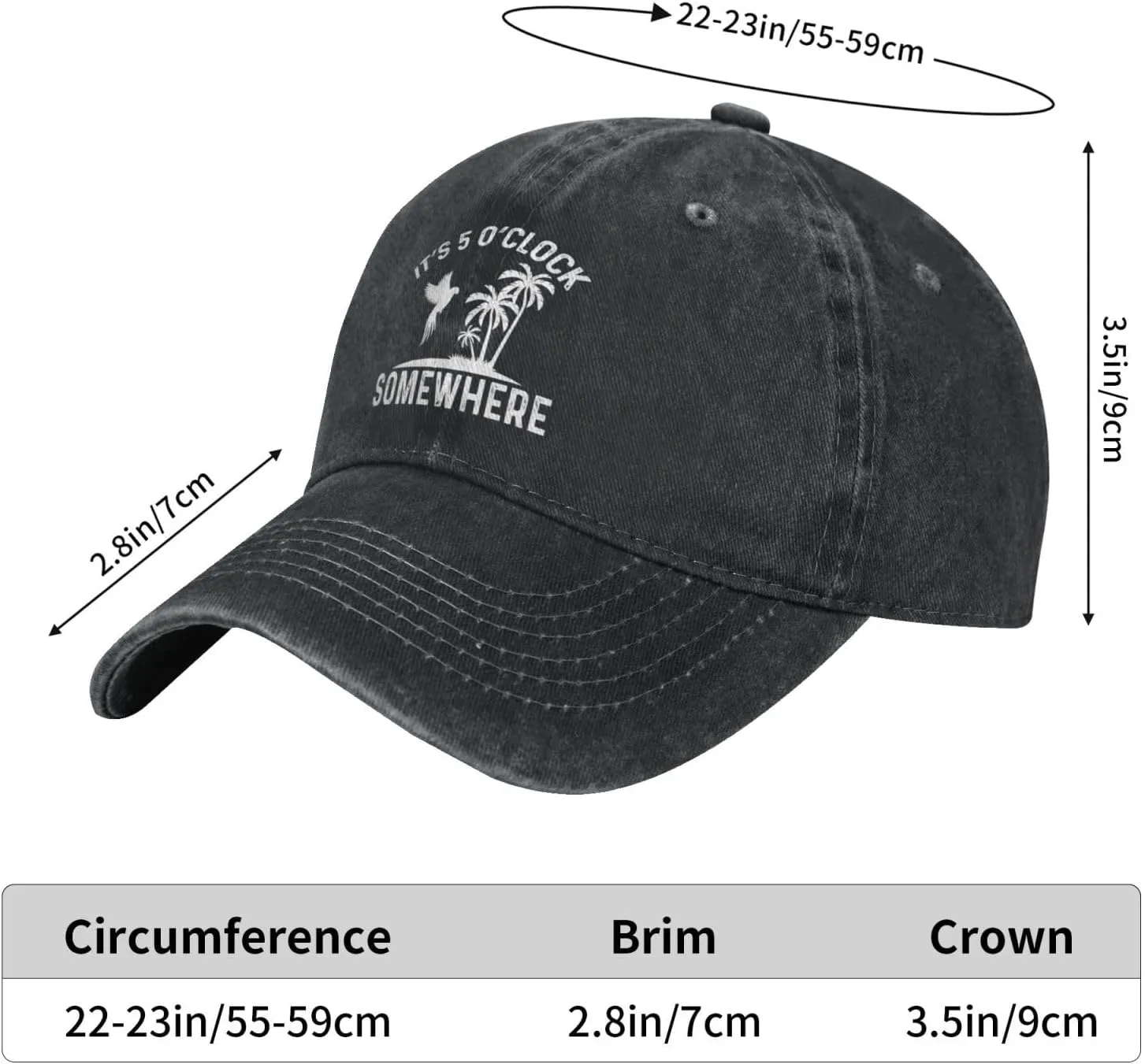 Philysonic 5 Oclock Somewhere Hat It is 5 Oclock Somewhere Hat Women Baseball Hat Cool Hats