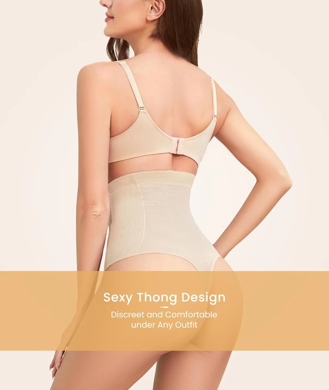 SIMIYA Thong Shapewear Tummy Control for Women High Waisted Stay-Put Body Shaper Girdle Compression Shapewear Thong