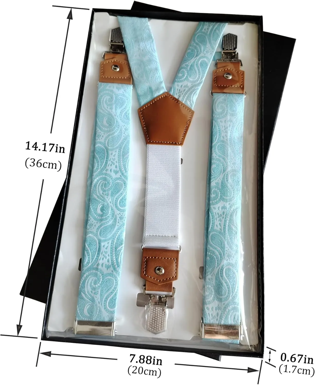 Suspenders for Men Heavy Duty Metal Clips 1.4" Adjustable