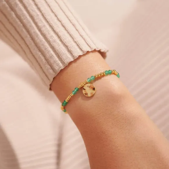 The August Birthstone Stretch Bracelet in Aventurine