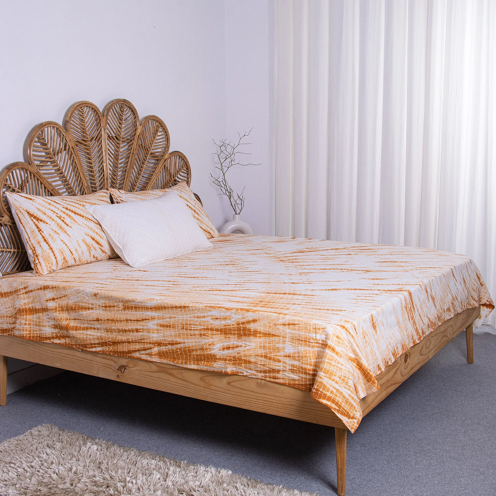 Tie Dye Cotton Bedsheets with Pillow Cover