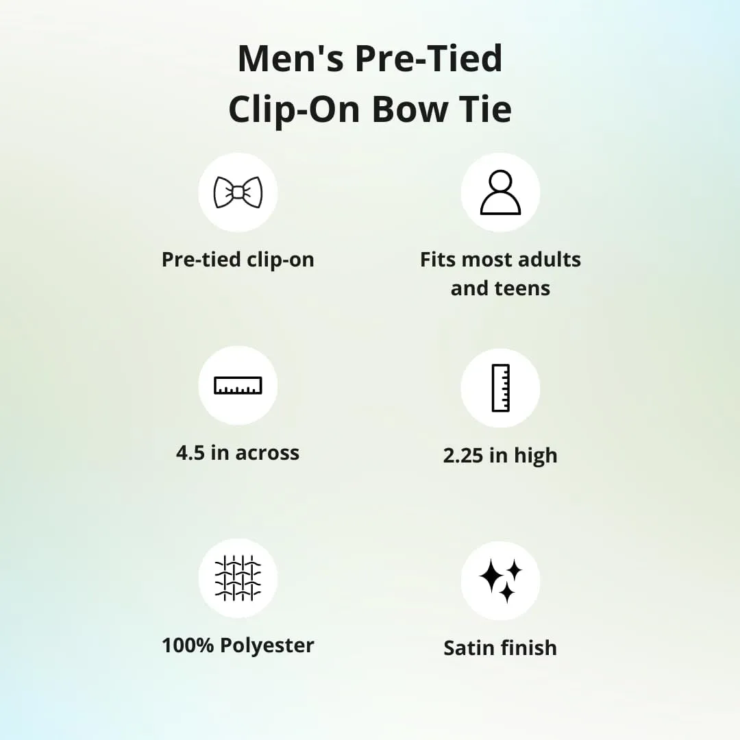 tiemart Men's Pre-Tied Clip-On Bow Tie
