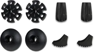TREKOLOGY Trekking Pole Tips - 8pc/Set Walking Stick Tips Hiking Pole Tips Rubber Tips Protector Snow and Mud Baskets- Walking Sticks Replacement Tip Protectors - Fit Most Standard Hiking Poles Black