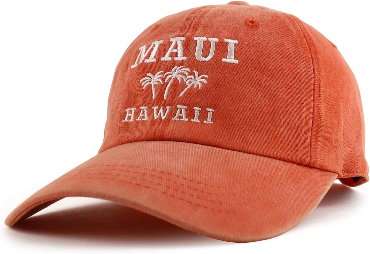 Trendy Apparel Shop Maui Hawaii with Palm Tree Embroidered Unstructured Baseball Cap