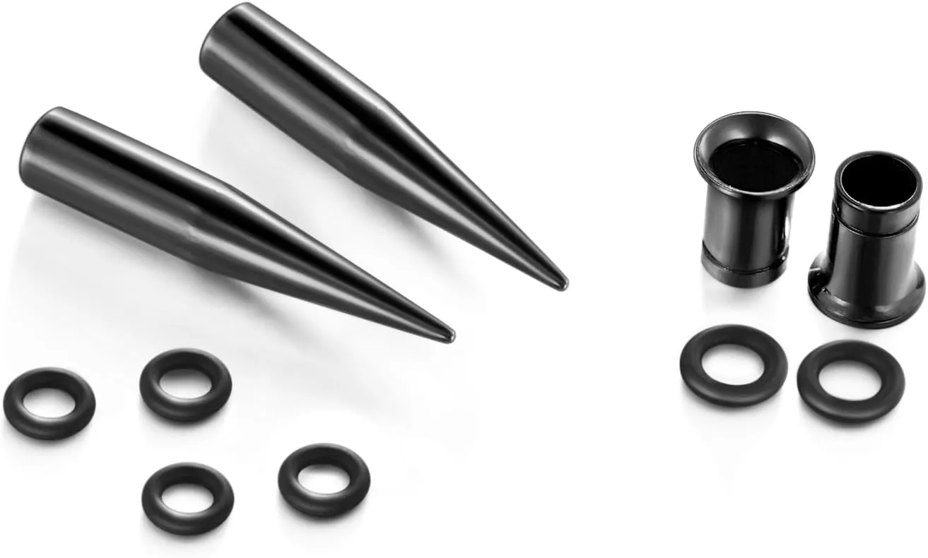 vcmart 14G-00G 36 pcs Ear Gauges Stretching Kit Tapers Plugs Eyelets Implant Grade Steel