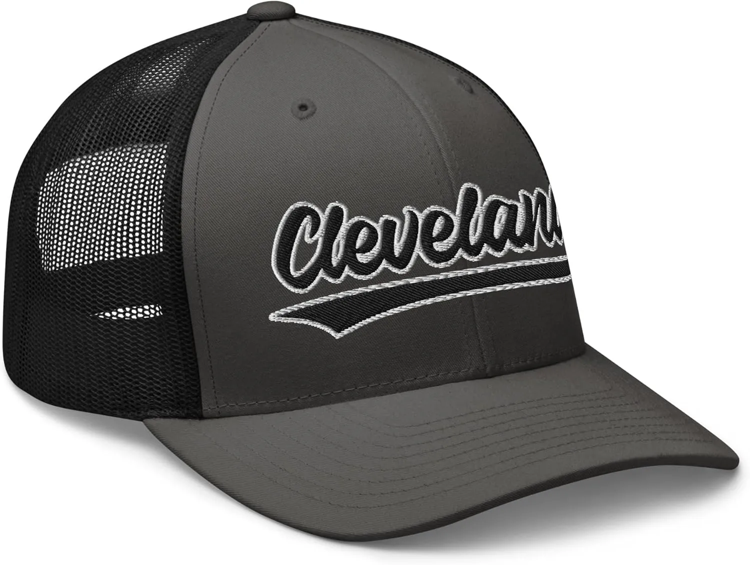 Vintage Cleveland Script Mesh Retro Cleveland Trucker Hat Cap