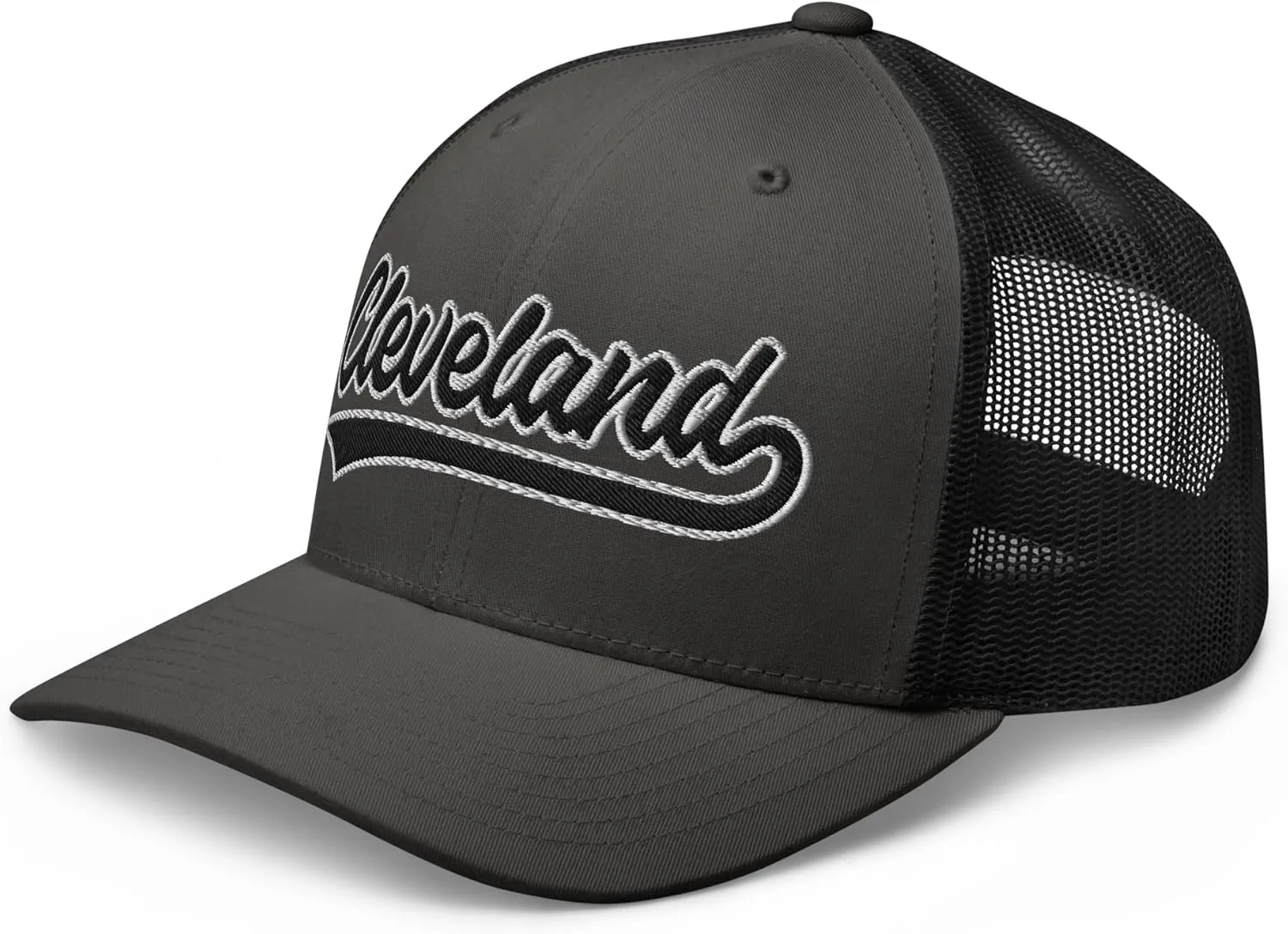 Vintage Cleveland Script Mesh Retro Cleveland Trucker Hat Cap