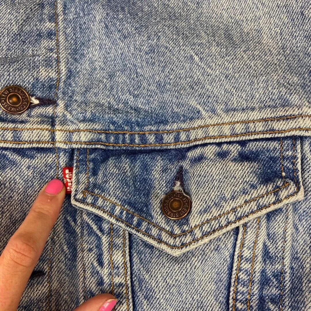 VTG 80s USA MADE LEVIS 70508 0214 TYPE 3 TRUCKER DENIM JACKET MOD SKINS 34” XS
