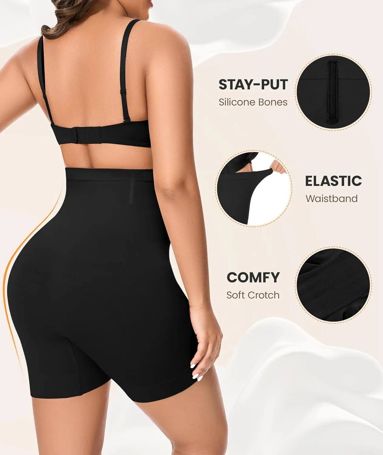 Womens Shapewear Tummy Control, Girdles for Women Body Shaper High Waist Shapewear Shorts Under Dress